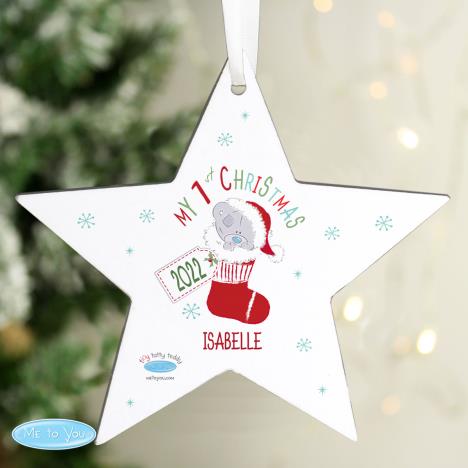 Personalised My 1st Tiny Tatty Teddy Christmas Stocking Star Decoration Extra Image 2